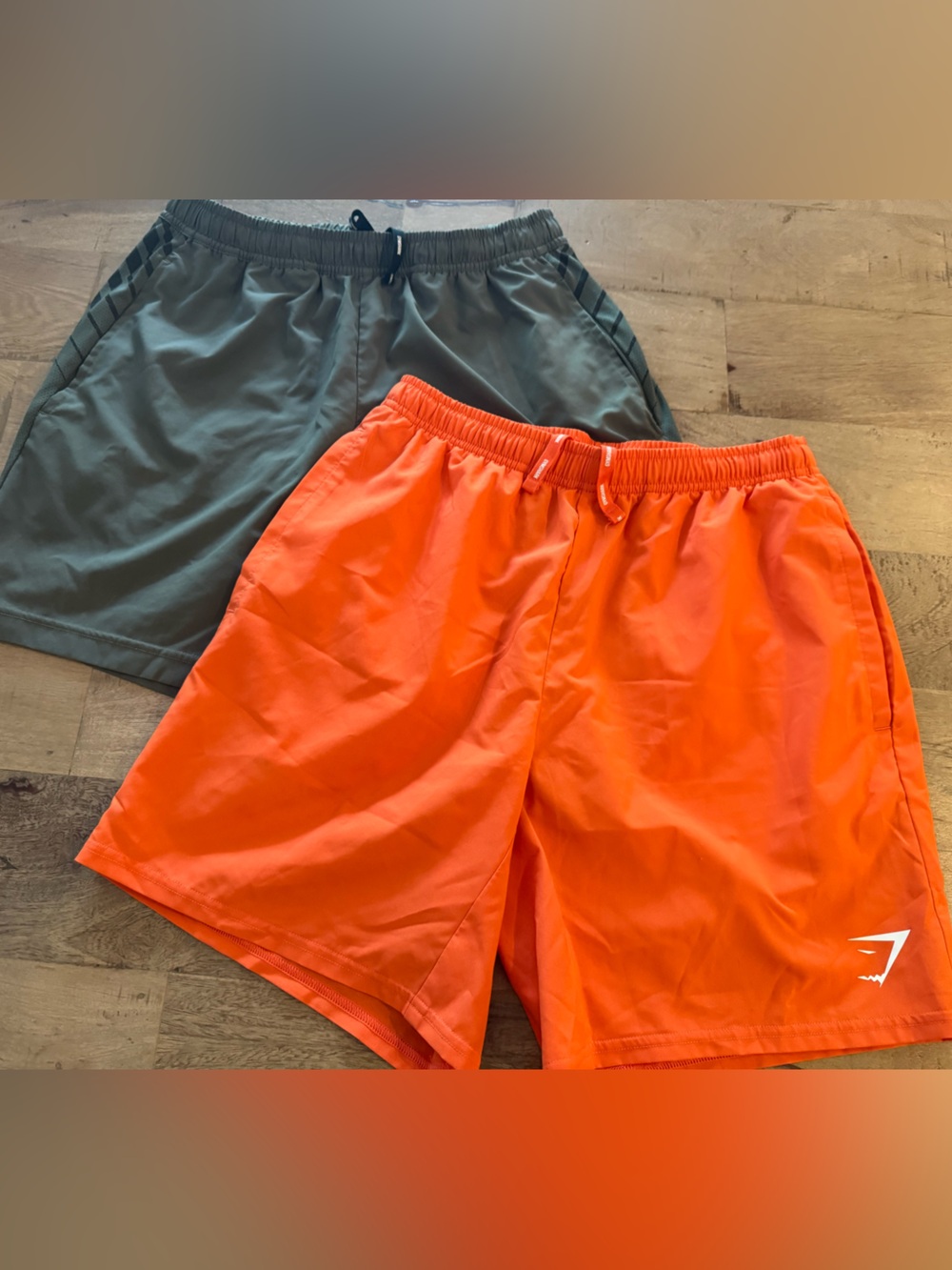 Gymshark bundle 2 Men’s Orange Olive Athletic Shorts gym sporty size small